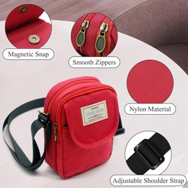 WisePoint Crossbody Phone Purse, Nylon Small Phone Purse Cell Phone Purse with Adjustable Strap, Smartphone Crossbody Bag (black)