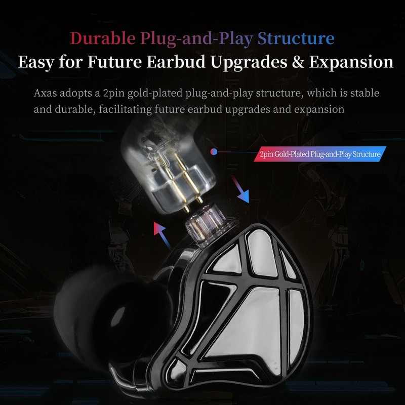 KZ Axas USB-C Gaming Earbuds with Mic, FPS IEM, 4
