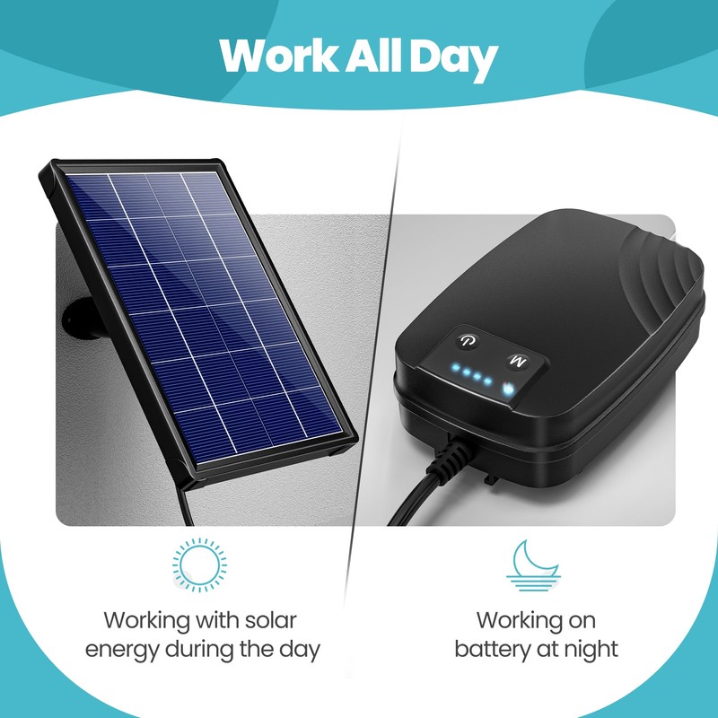 NFESOLAR 4W Solar Aerator for Pond with Built-in 2200mAh Battery