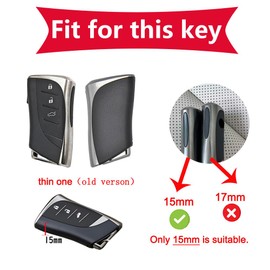 KUNIO Car Key Fob Cover Fit for Lexus ES IS UX LC NX RX UX LS350 LS500h Key Protective Cover Keychain Key Holder Key Cover, A Black