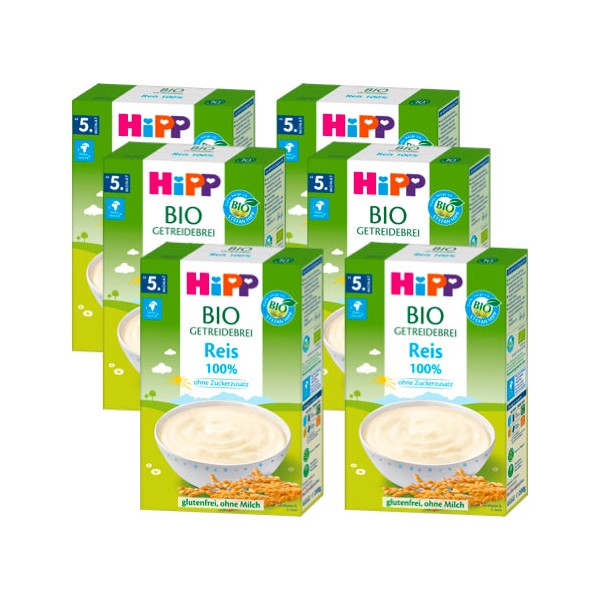 Hipp Organic Porridge 100% Rice (5+ months) - Pack of 6 x 200g