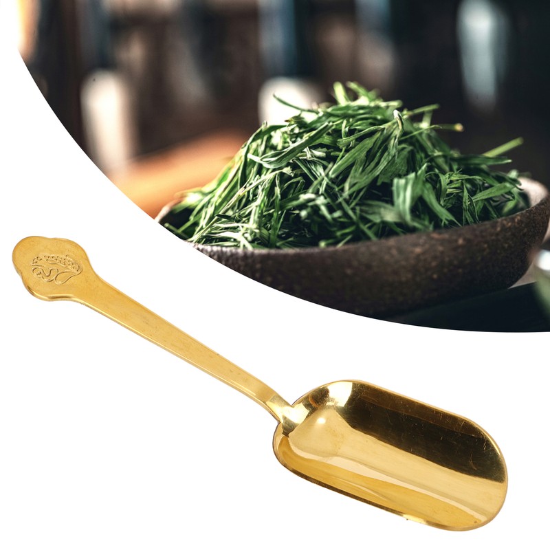 Brass Tea Spoons Long Handle Thicken Toads Pattern Rust Resistant