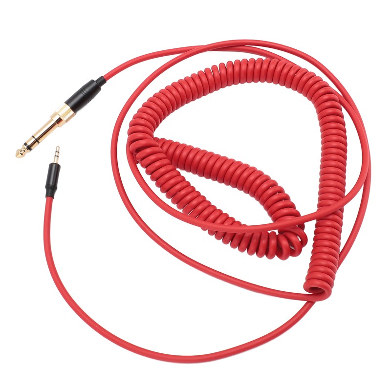 Coiled Headphone Cable Gold Plated Connector Replacement Headset Sound Cord
