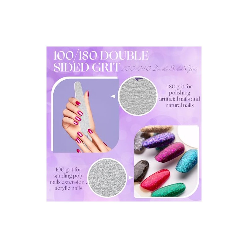 Minatee 150 limas de uñas de grano 100/180 a granel