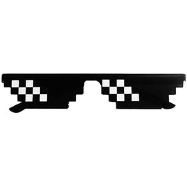 DPWOUM Black Mosaic Sunglasses Men Women Pixel Black Retro Vintage Gamer Party Glasses H9m0 Cool Sunglasses Robot, a,Party Hats, Masks and Accessories,Party Supplies