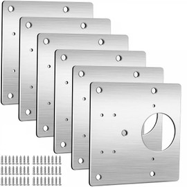 BSBMIEQM Cabinet Hinges Repair Plate,Stainless Steel Hinge Repair Brackets Kit,Kitchen Cupboard Door Hinge Repair Plate Kit Includes Fixing Screws,Protect Wooden Kitchen Cabinet Door,Furniture(6 PCS)…