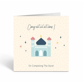 Islamic Card - Congratulations on completing the Quran - Blue Mosque