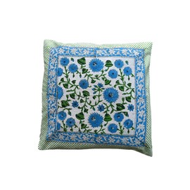 FABRIC VENUE ; A HOUSE OF INDIAN HANDICRAFTS Cotton Block Printed Square Cushion Covers Sofa Cushion Car Cushion Decorative Cushion Covers 16 x 16 inches (40 x 40 cm) (1)