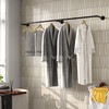 Crehomfy Industrial Pipe Clothes Rack with 3 S-shaped Hooks, 72’'L