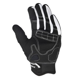Harssidanzar Motorcycle Gloves for Men Touchscreen Cycling Gloves with Hard Knuckle Mountain Motorcross Dirt Bike Bicycle Racing SM058US,Black/White,Size L