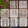 FINGERINSPIRE 6PCS Tree Trunk Stencils for Painting with Brush 5.9x5.9inch
