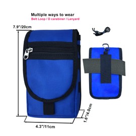 Maezar Multitool Organizer Holster, EDC Gears Cellphone Case, Nylon Tactical Pouch with D-Ring, Zipper (Blue)
