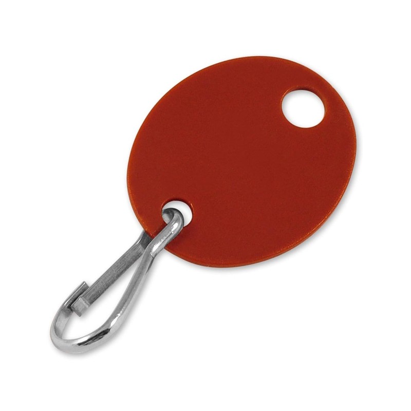 Lucky Line Oval Key Tag with Hook in Maroon, 20