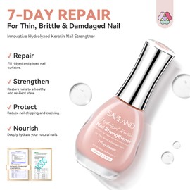 SAVILAND 15 ml Nail Hardener Extra Strong: 7-Day Repair Fingernails Strengthening Nail Hardener Brittle Nails, Nail Hardener with Colour Rich in Keratin Castor Oil VE Cuticle Oil Nail Strengthener