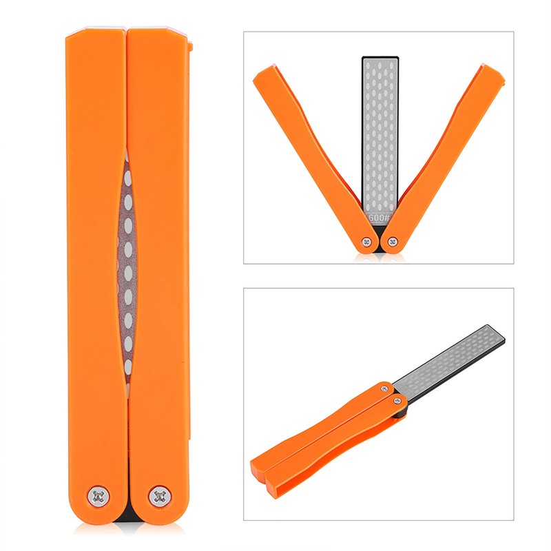 Chazcool Folding Knife Sharpener, 400/600 Grit Knife Sharpener, Folding Double