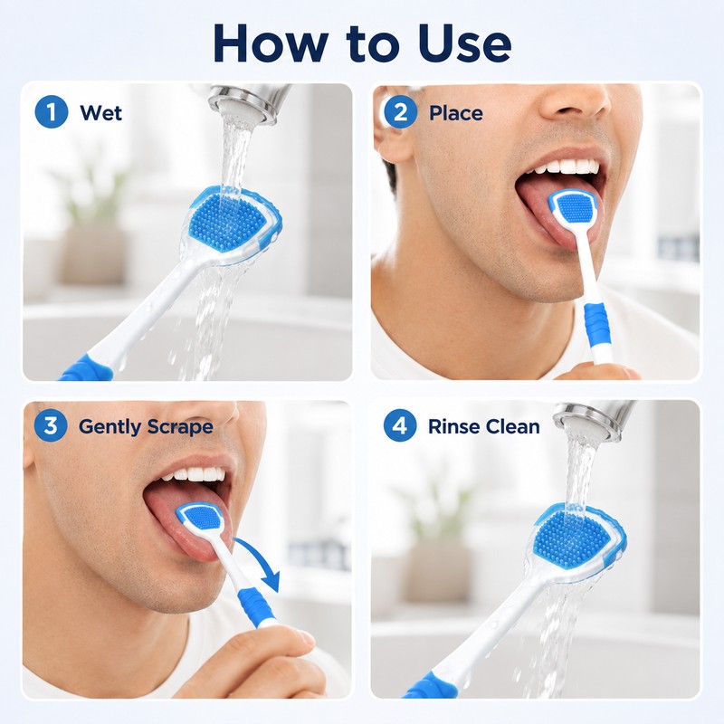 Reusable Tongue Cleaner for Daily Oral Care – Soft PP/TPR
