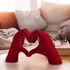 DOVDOV Red Heart Hand Sculpture, Heart Hand Statue Home Decor