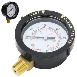 Pressure Gauge Water 0-4 Bar, Pressure Gauge 1/4 Inch, Pressure Gauge for Pool Filter 0-60 PSI, Compressed Air Pressure Gauge 1/4 BSP Brass Connection, Pressure Gauge for Sand Filter System, Dual