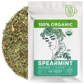 Organic Spearmint Tea Loose Leaf (3 oz) – Herbal Tea for a Calming Effect, Digestion, Womens Hormone Balance – Sweet Mint Aroma – Naturally Caffeine-Free