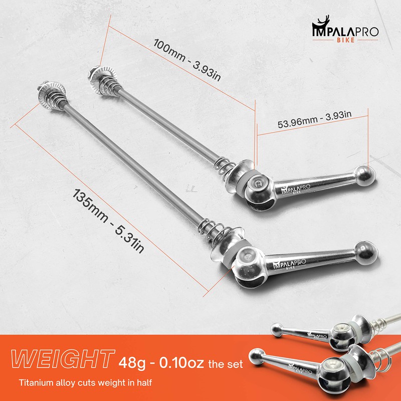 IMPALAPRO Bike TITANIUM Bike Quick Release Skewers Ultralight for MTB