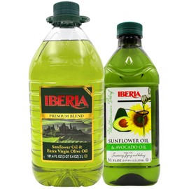 Iberia Iberia Sunflower & Extra Virgin Olive Oil Blend, 3 Liter + Iberia Avocado and Sunflower Oil, 51 fl. oz.