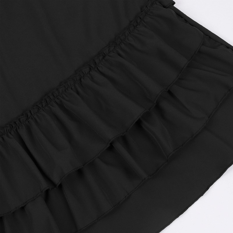 Fiamll Women's Gothic Steampunk Skirt High-Low Hem Medieval Maxi Skirt