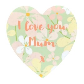 I Love You Mum Heart-shaped Novelty Coaster - Feel Good Message - Unique Birthday Gift - Made in UK