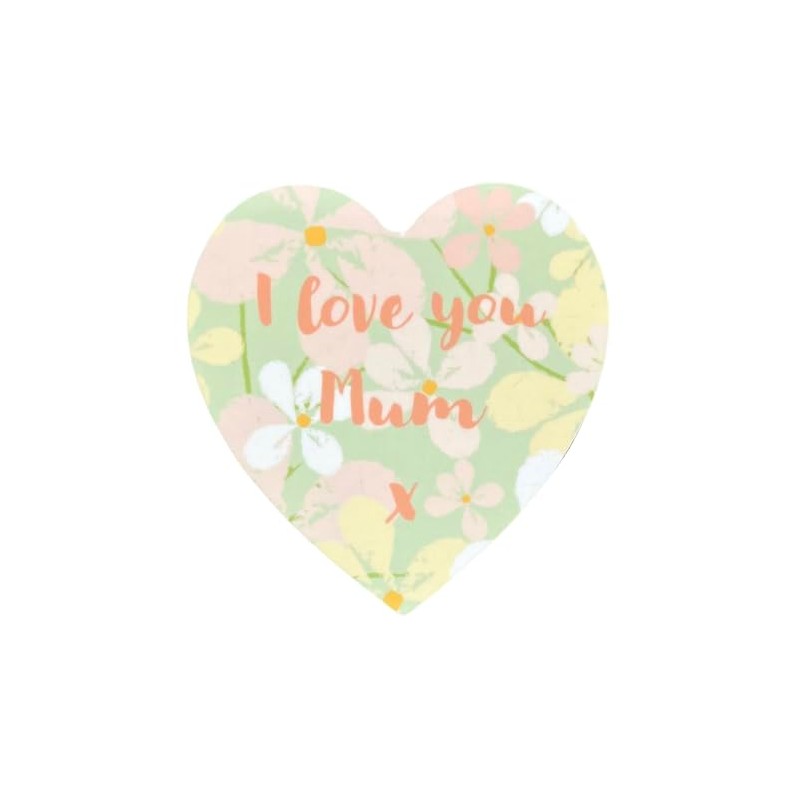 I Love You Mum Heart-shaped Novelty Coaster - Feel Good
