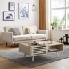 Easyego Coffee Table with Storage, Farmhouse Wood Tables for Living