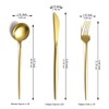 Evanda Gold Silverware Set 60 Piece Service for 20, Titanium