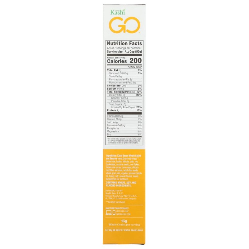 Kashi - Go Lean Crunch Cereal, Honey Almond Flax, 14