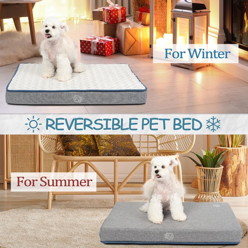 EMPSIGN Reversible Cool and Warm Dog Bed for Crate Pad,