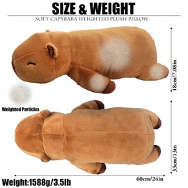 WESOPAN Weighted Capybara Plush Pillow, 30cm Soft Weighted Capybara Stuffed Animal Plush Toy, Cute Sleeping Capybara Doll Gift for Adults Kids Girls Boys Bedroom Sofa Decor