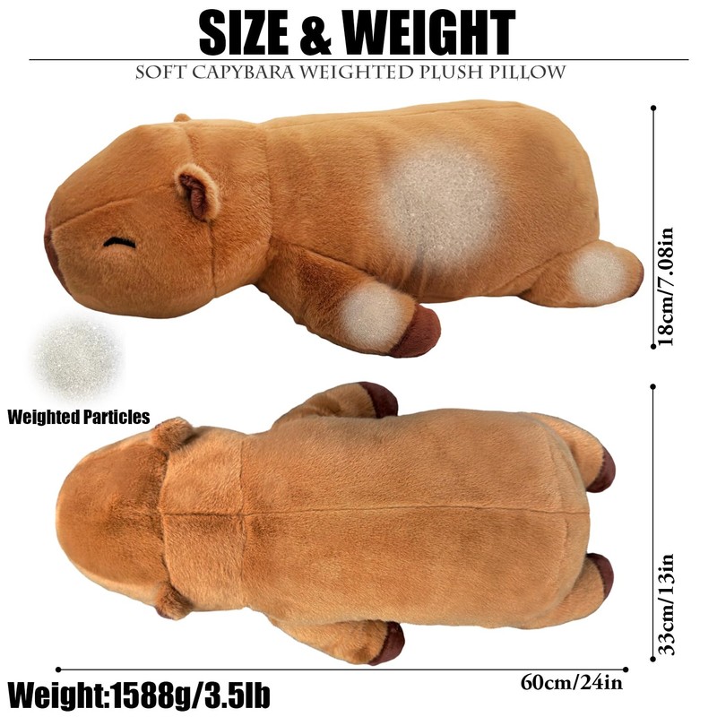 WESOPAN Weighted Capybara Plush Pillow, 30cm Soft Weighted Capybara Stuffed