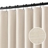 MIULEE Extra Long Linen Shower Curtain 96 Inches Long with