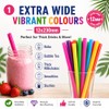 100-Pack Extra Long Wide Straight Straws – 8 Vibrant Colours