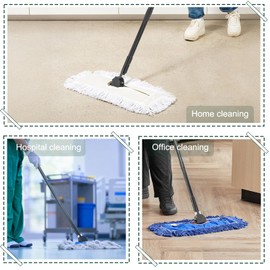 KeFanta 59 Inch Clip on Dust Mop Handle,Commercial Dust Mop Frame Handle,Heavy Duty Metal Stick Replacement for Floor Cleaning,3 Pack
