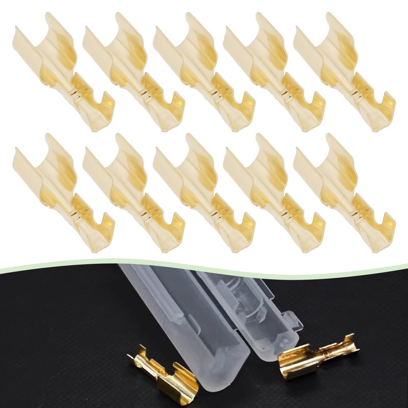 Micro Traders 50pcs 6x30mm Glass Fuse Holder Clips Connectors Brass