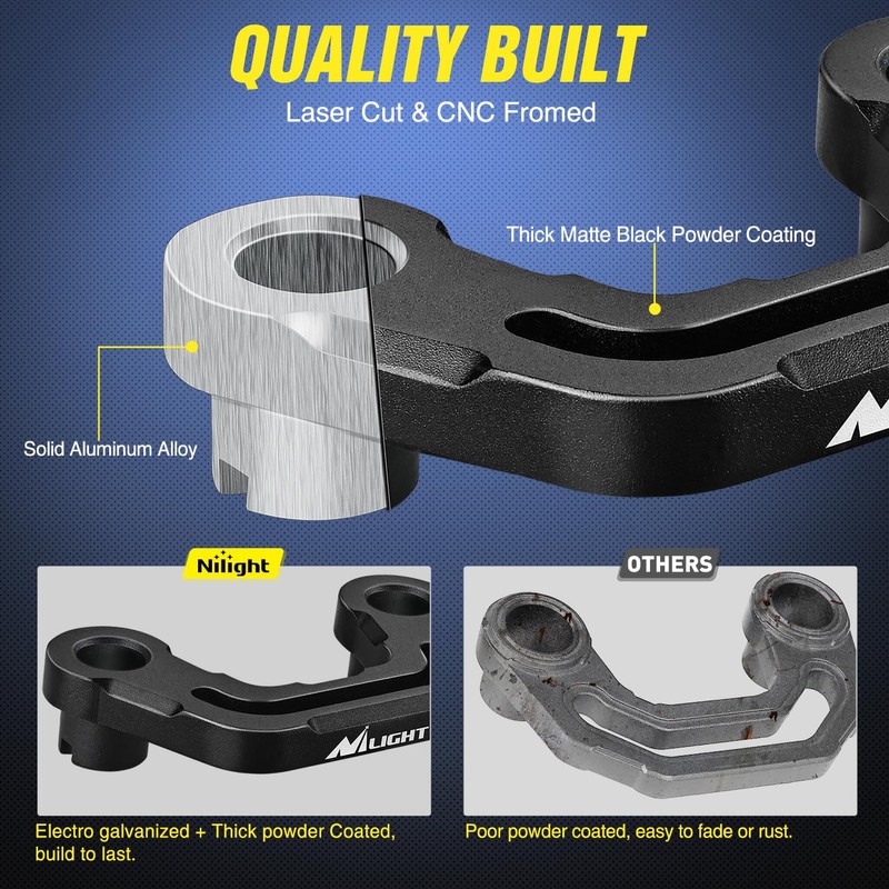 Nilight Light Mounting Bracket Hood Cowl Mount Brackets for Front