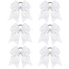 Yxiang White Large Cheer Bows for Girls Ponytail Holder Rhinestones