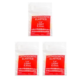 JMU Orthodontic Elastics 1/4 Light, 300 Orthodontic Rubber Bands, Intraoral Elastic Bands Latex Dental Rubber Bands Made in USA