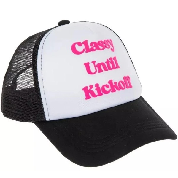Brother and Sister Designs Classy Until Kickoff Trucker Football Gameday