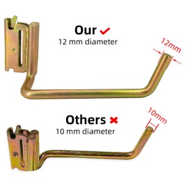 POROHOM 4 Pack E-Track Heavy Duty Shovel Hanger for Store Long Handled Tools, Large Steel Tool Hook TieDown Accessories Cargo Tie Down Systems in Trucks, Trailers,with Spring Fitting Attachments