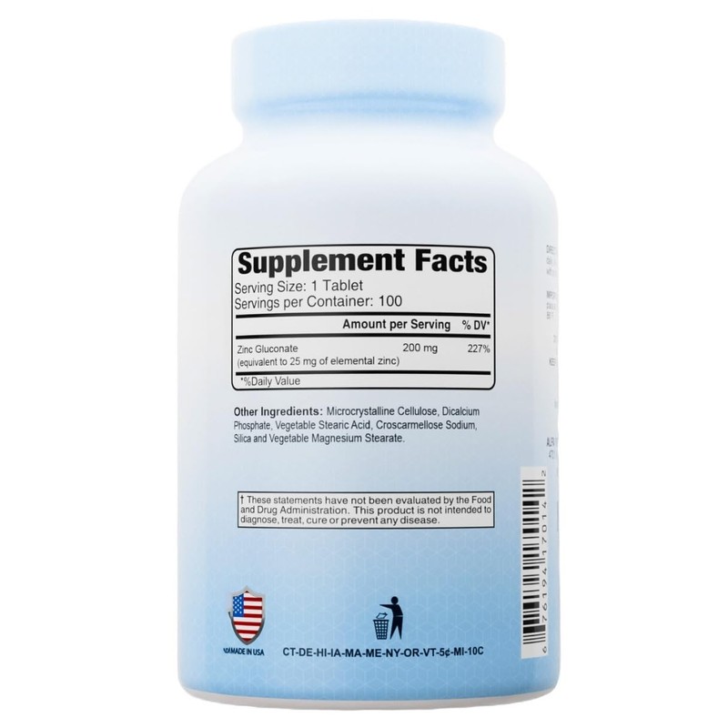 Zinc Gluconate 200 mg by Alfa Vitamins - Boost Immune