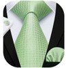 HISDERN Men's Wedding Ties and Pocket Square Solid Tie Cufflinks