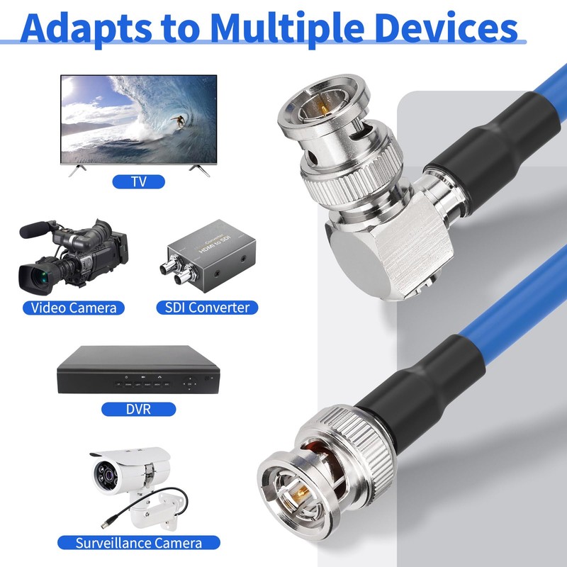 Superbat 3G/6G/12G SDI Cable 30cm,2Pcs BNC RG6 Cable 75ohm BNC