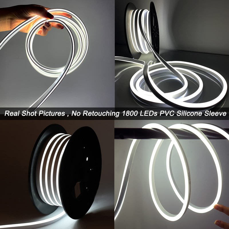 SURNIE 50ft/15m LED Neon Rope Lights - 110V Flex Strip