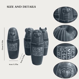 Will Art Museum Egyptian Theme Guardian Sphinx Decorative Box Classical Small Items Collection Decoration, Color Black