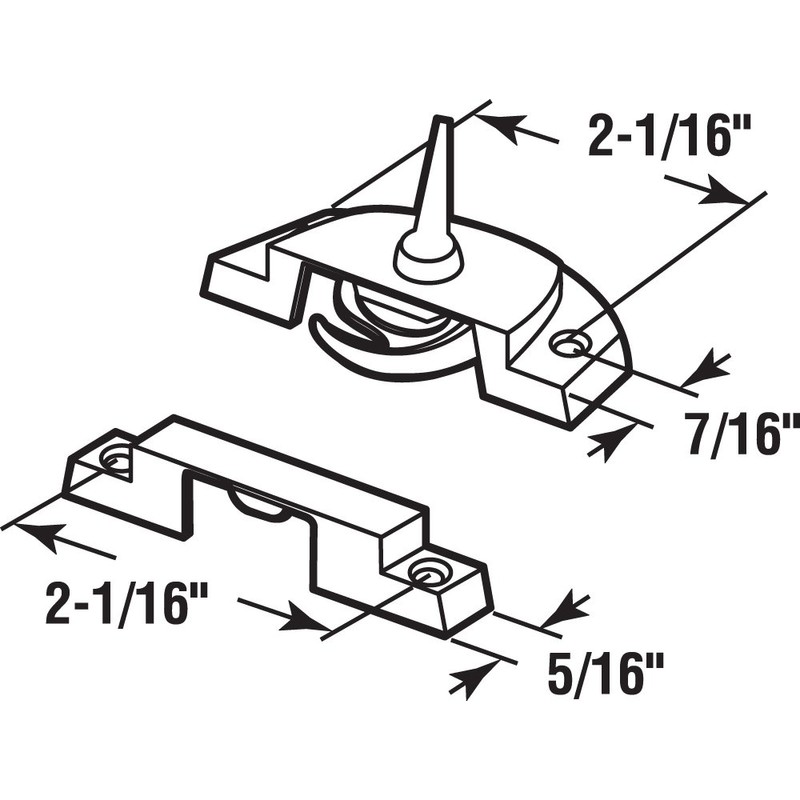 Prime-Line F 2588 Sash Lock, 2-1/16 In. Hole Centers, Fits