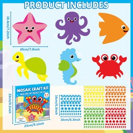 Lonfliness Ocean Animal 3D Foam Sticker Kit No Mess Felt Sticker Art Crafts for Kids DIY Underwater Sticker Craft for Boy Girl 3+ Birthday Gift Preschool Home Learning Educational Game Activity